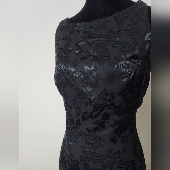 Vintage 90s rhapsody black floral long classy dress - Picture 10 of 12